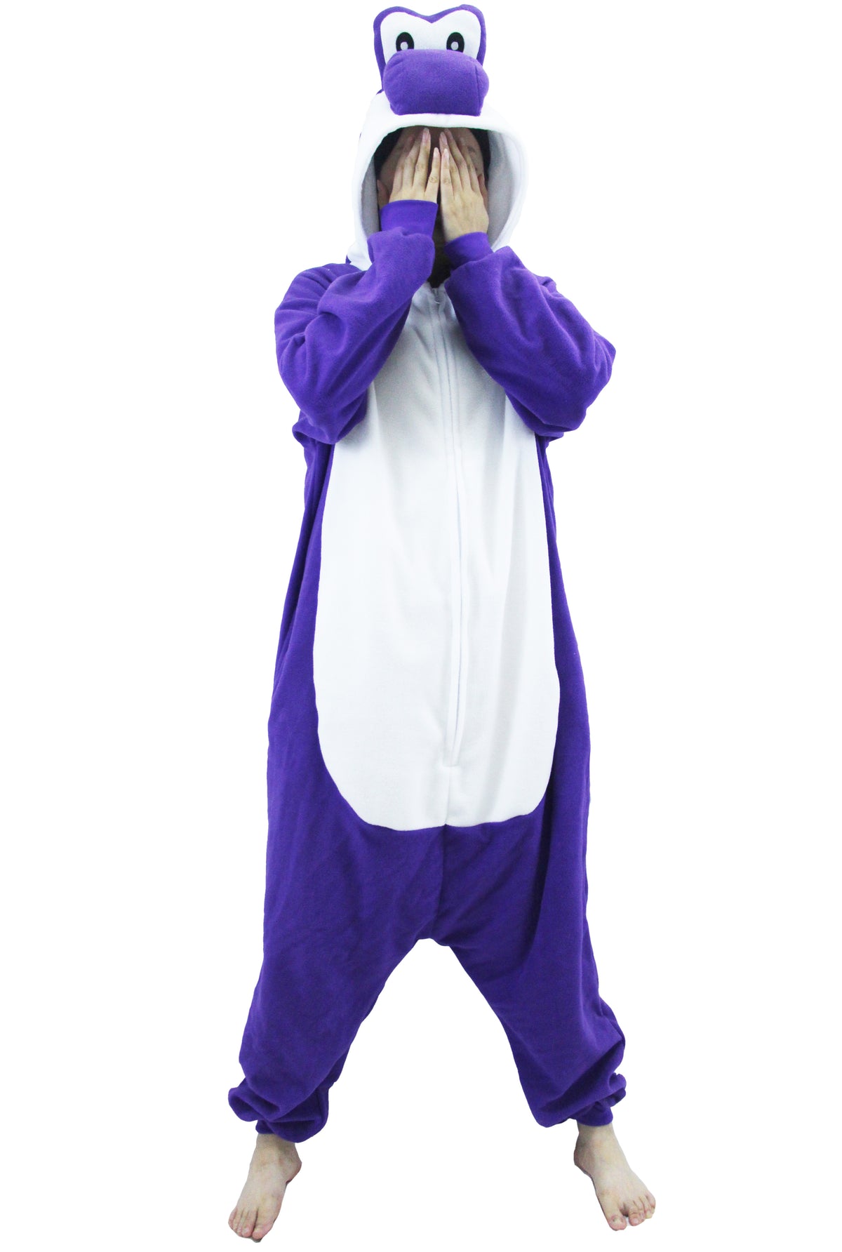 Purple Yoshi Costume Adult and Kids Kigurumi Onesie Cosplay Pajamas Unisex Halloween Costume Christmas Sleepwear Party Outfit