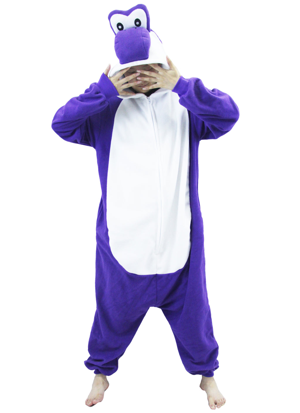 Purple Yoshi Costume Adult and Kids Kigurumi Onesie Cosplay Pajamas Unisex Halloween Costume Christmas Sleepwear Party Outfit