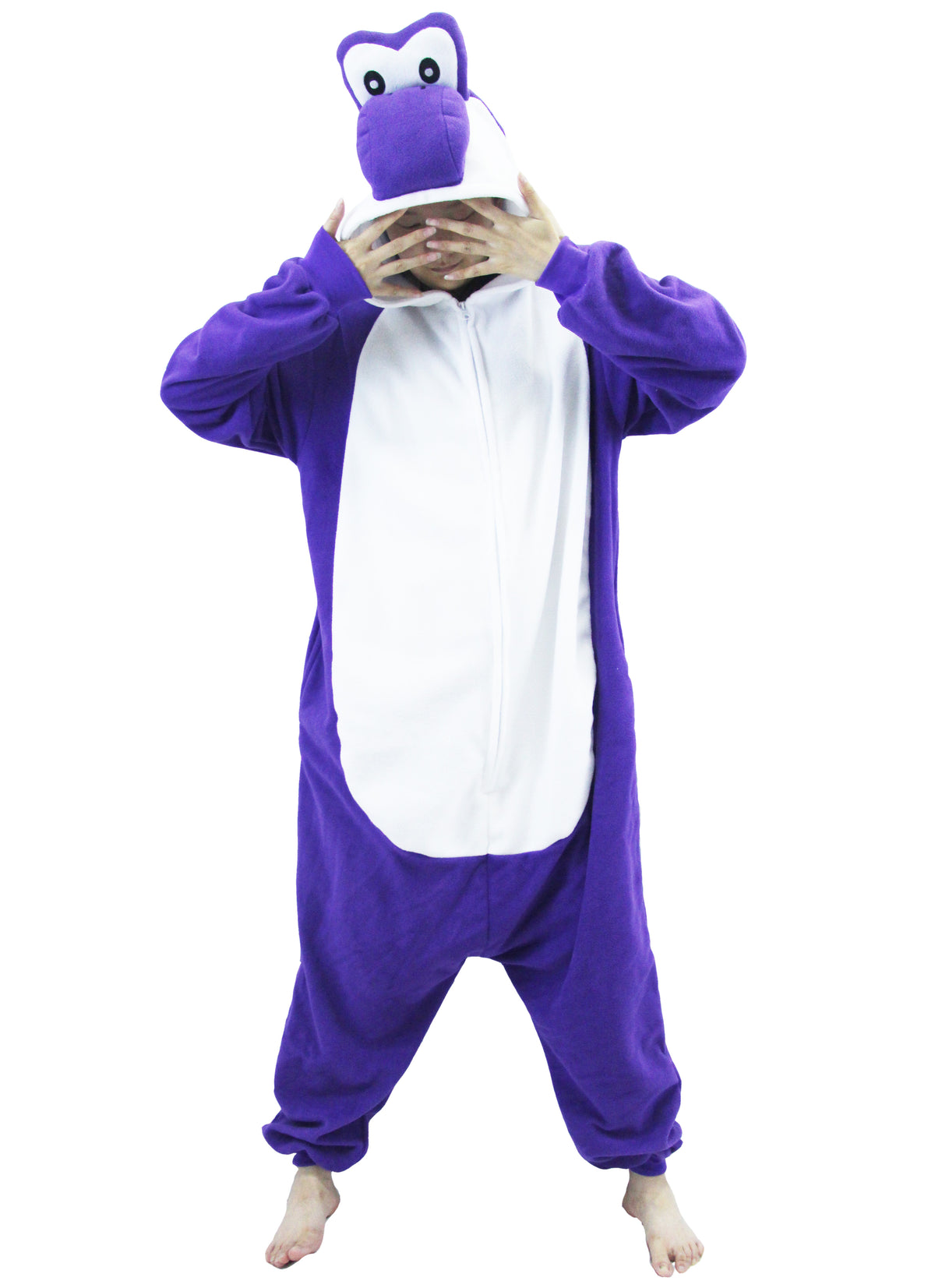Purple Yoshi Costume Adult and Kids Kigurumi Onesie Cosplay Pajamas Unisex Halloween Costume Christmas Sleepwear Party Outfit