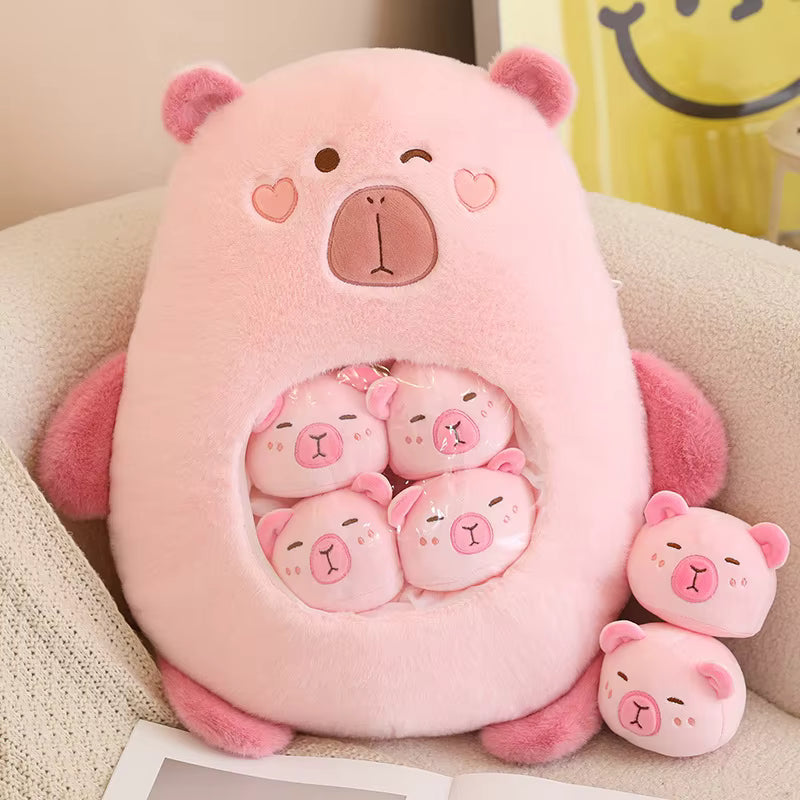 Cute Capybara Plush Bag – Soft Cartoon Animal Cuddle Pillow