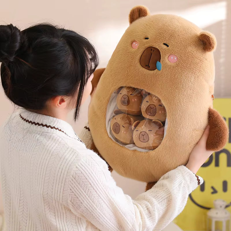 Cute Capybara Plush Bag – Soft Cartoon Animal Cuddle Pillow