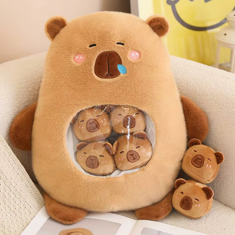 Cute Capybara Plush Bag – Soft Cartoon Animal Cuddle Pillow