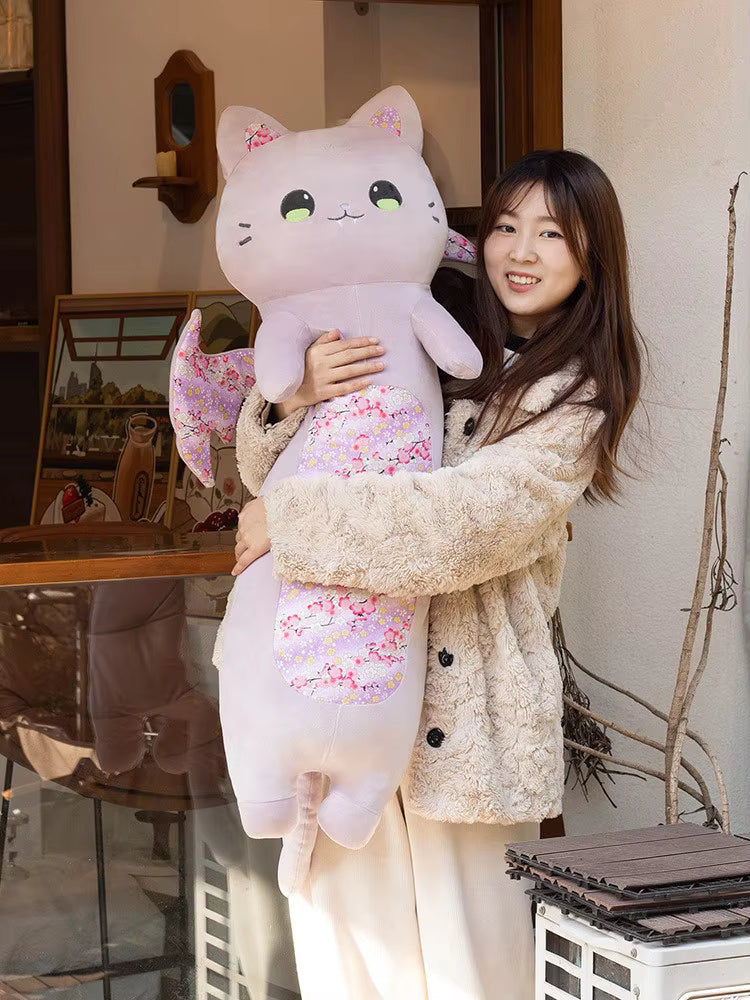 Pink & Purple Sakura Cat Flying Wings Plush Toy