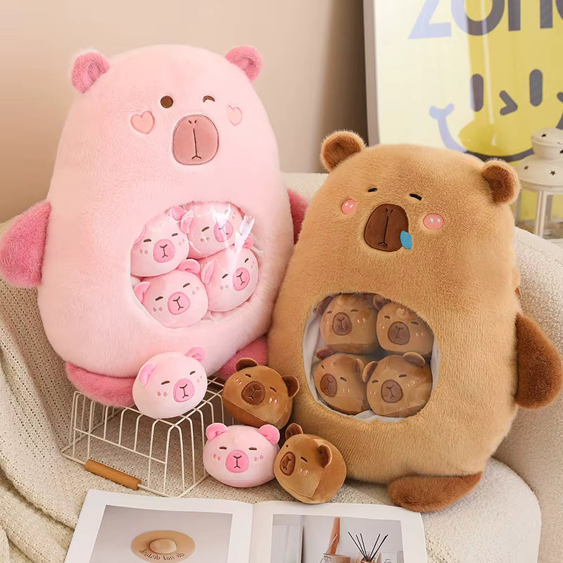 Cute Capybara Plush Bag – Soft Cartoon Animal Cuddle Pillow