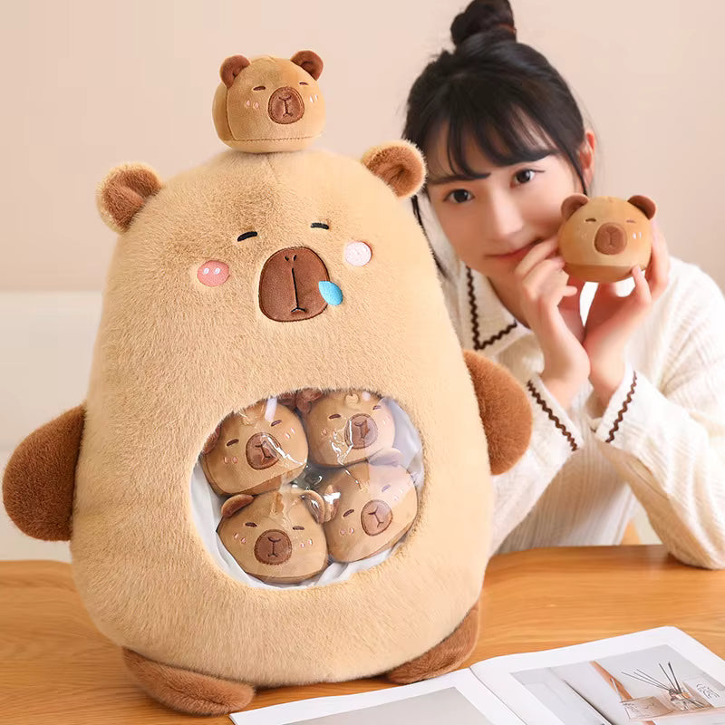 Cute Capybara Plush Bag – Soft Cartoon Animal Cuddle Pillow