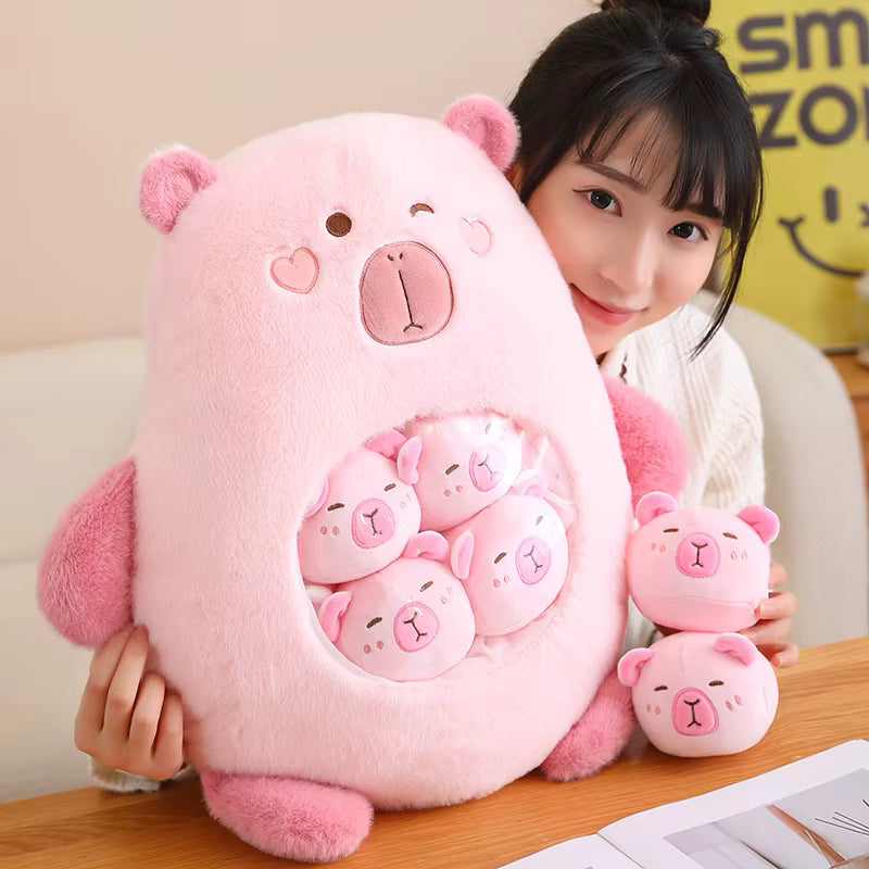 Cute Capybara Plush Bag – Soft Cartoon Animal Cuddle Pillow