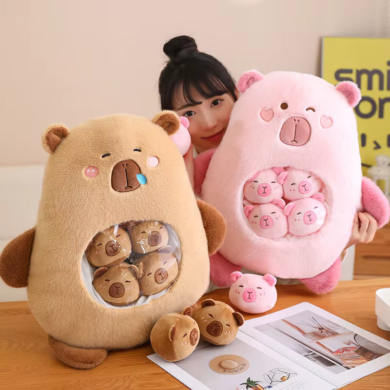 Cute Capybara Plush Bag – Soft Cartoon Animal Cuddle Pillow