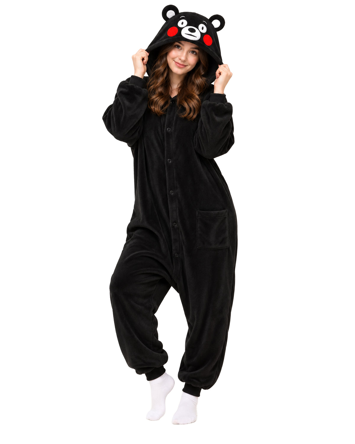 Cute Brown Teddy Bear and Kumamon Kigurumi Onesie Cosplay Halloween Costumes for Adults