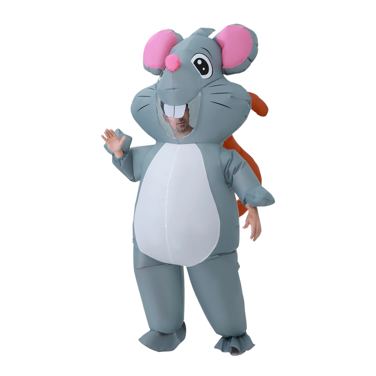 Inflatable Grey Mouse Costume – Funny Adult Animal Fancy Dress