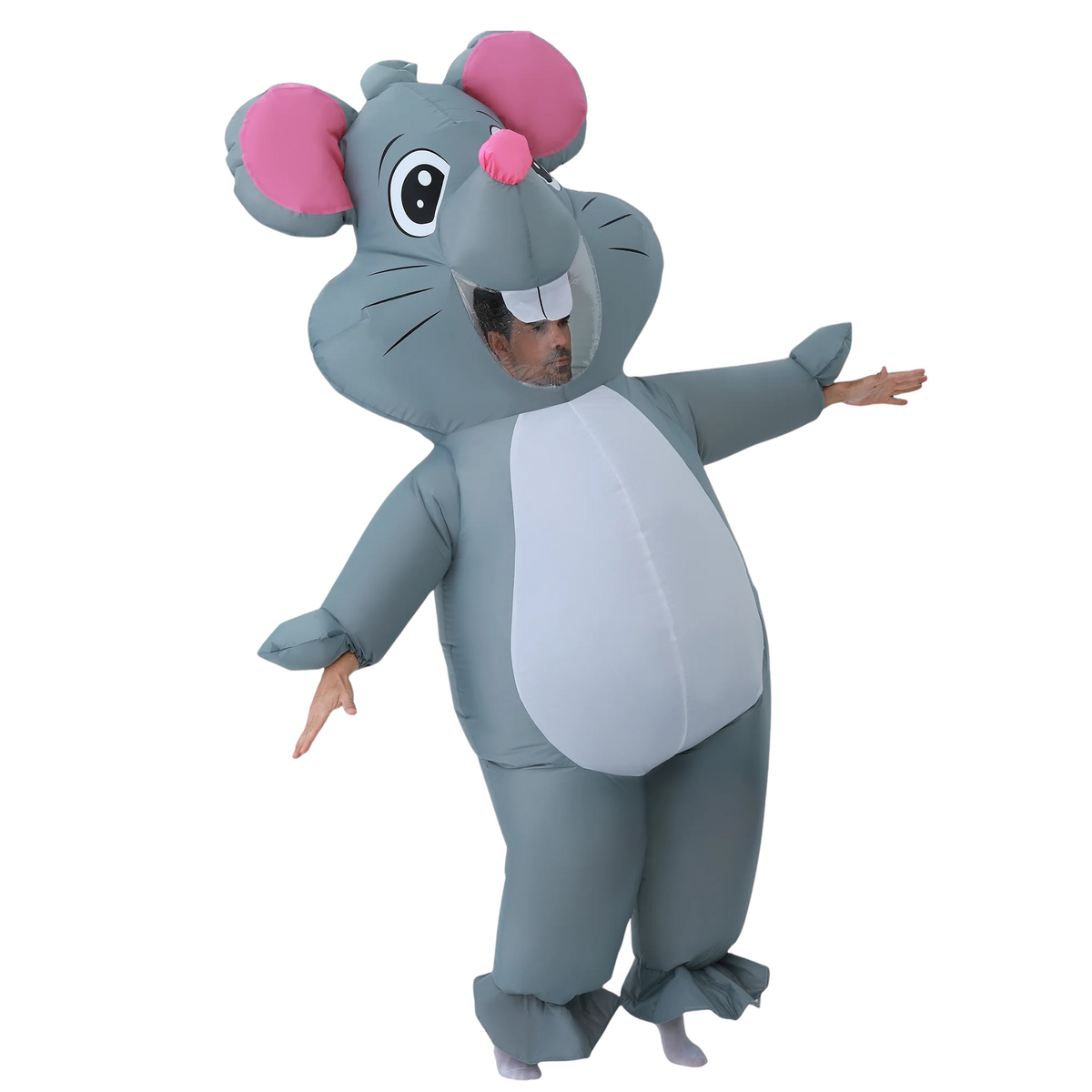 Inflatable Grey Mouse Costume – Funny Adult Animal Fancy Dress