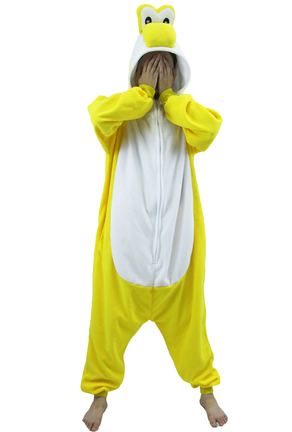 Yellow Yoshi Costume Adult Kigurumi Onesie Cosplay Pajamas Unisex Halloween Costume Christmas Sleepwear Party Outfit