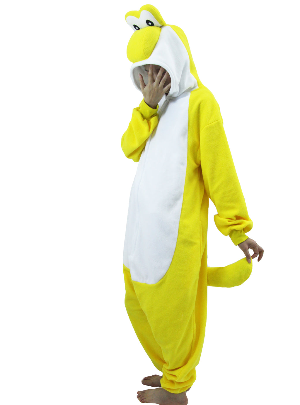 Yellow Yoshi Costume Adult Kigurumi Onesie Cosplay Pajamas Unisex Halloween Costume Christmas Sleepwear Party Outfit