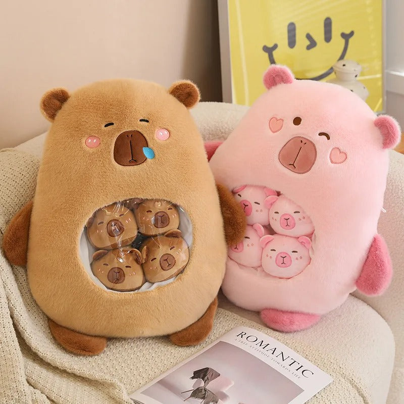 Cute Capybara Plush Bag – Soft Cartoon Animal Cuddle Pillow