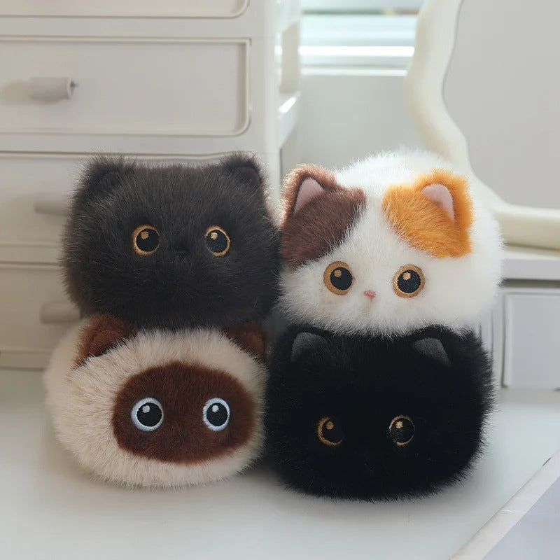 Cute Cat Plush Toy – Black, Siamese, Calico & Brown Cat Stuffed Doll