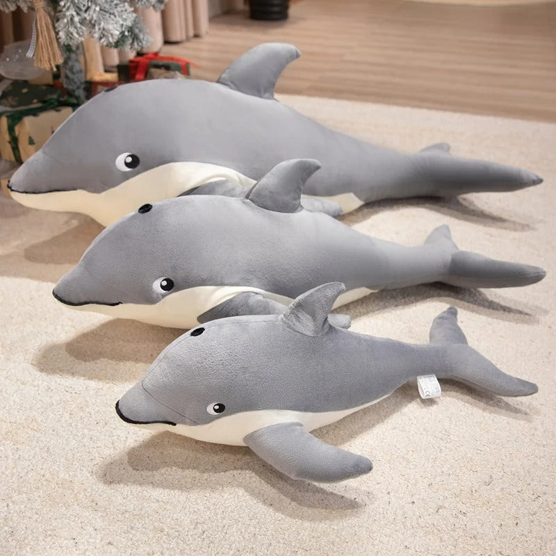 Kawaii Chubby Dolphin Plush Pillow – Soft Ocean Animal