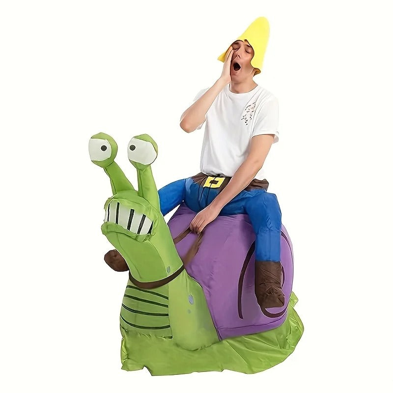 Inflatable Snail Ride-On Costume – Funny Green Snail Fancy Dress