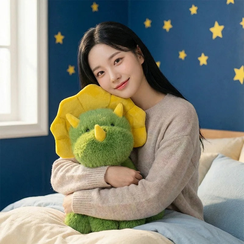 Cute Green Triceratops Plush Toy