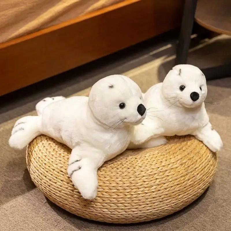 Cute White Seal Plush Toy – Soft Stuffed Seal Animal