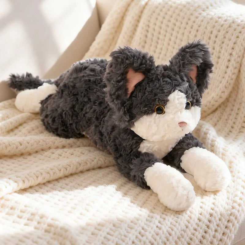 Cute Lying Cat Plush Toy – Soft Stuffed Animal