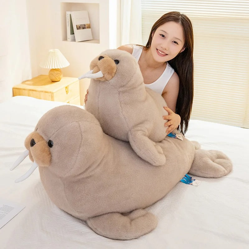 Adorable Walrus Plush Toy – Soft Fluffy Chubby Stuffed Animal