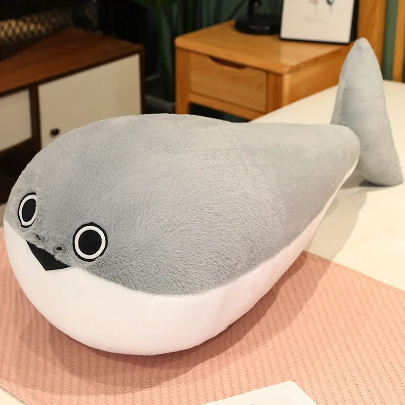 Grey Shark Plush Toy – Soft Sea Animal Stuffed Pillow