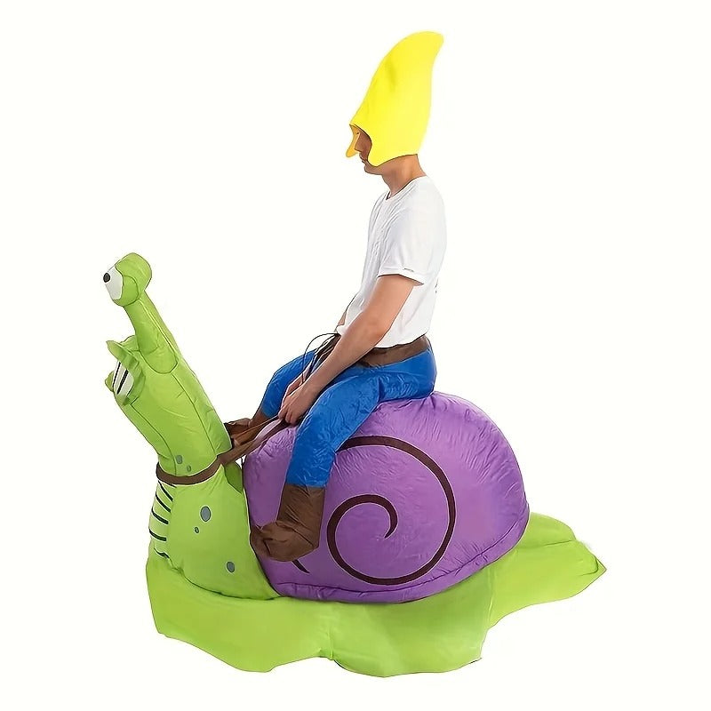 Inflatable Snail Ride-On Costume – Funny Green Snail Fancy Dress