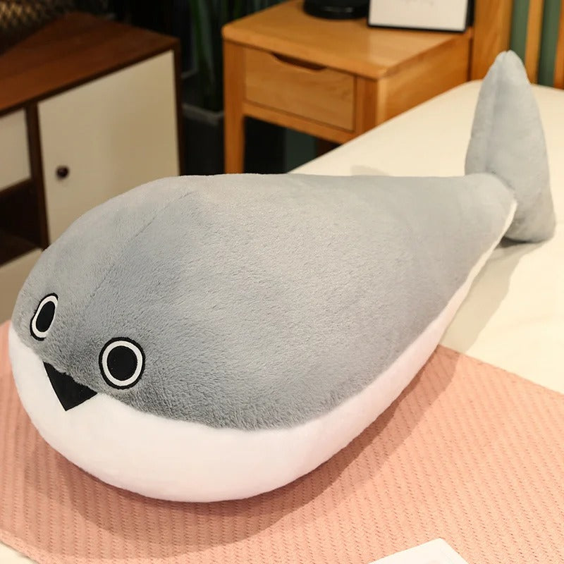 Grey Shark Plush Toy – Soft Sea Animal Stuffed Pillow