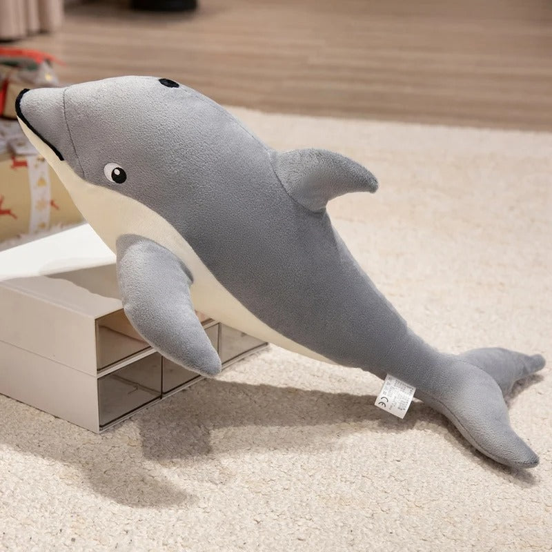 Kawaii Chubby Dolphin Plush Pillow – Soft Ocean Animal
