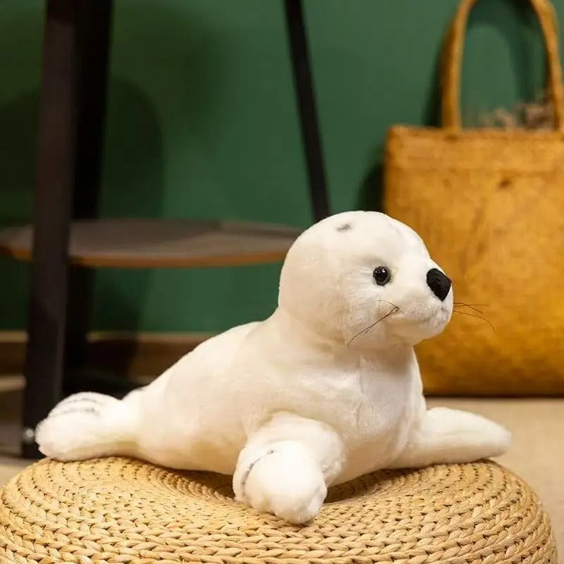 Cute White Seal Plush Toy – Soft Stuffed Seal Animal