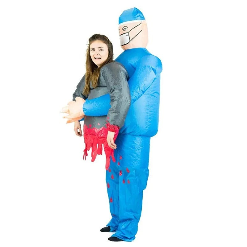 Inflatable Surgeon Carrying Man Costume – Funny Halloween Doctor Outfit