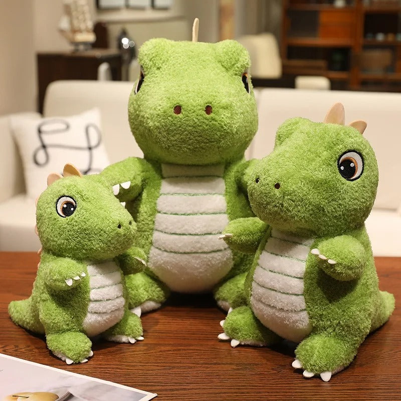 Cute Big-Eyed Dinosaur Plush Toy – Soft Green Dino Stuffed Animal