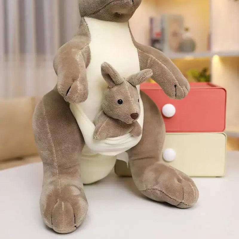 Mother and Baby Kangaroo Plush Toy – Cute Stuffed Animal with Joey