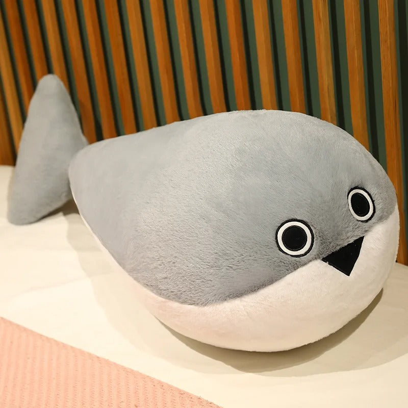 Grey Shark Plush Toy – Soft Sea Animal Stuffed Pillow