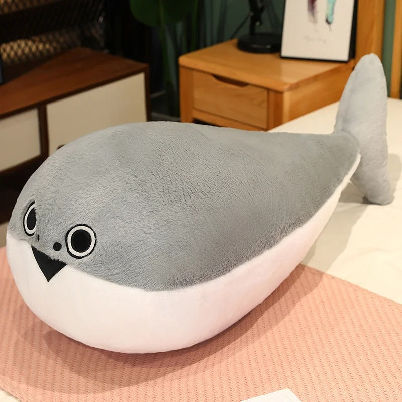 Grey Shark Plush Toy – Soft Sea Animal Stuffed Pillow