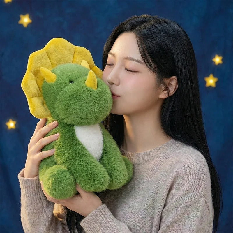 Cute Green Triceratops Plush Toy