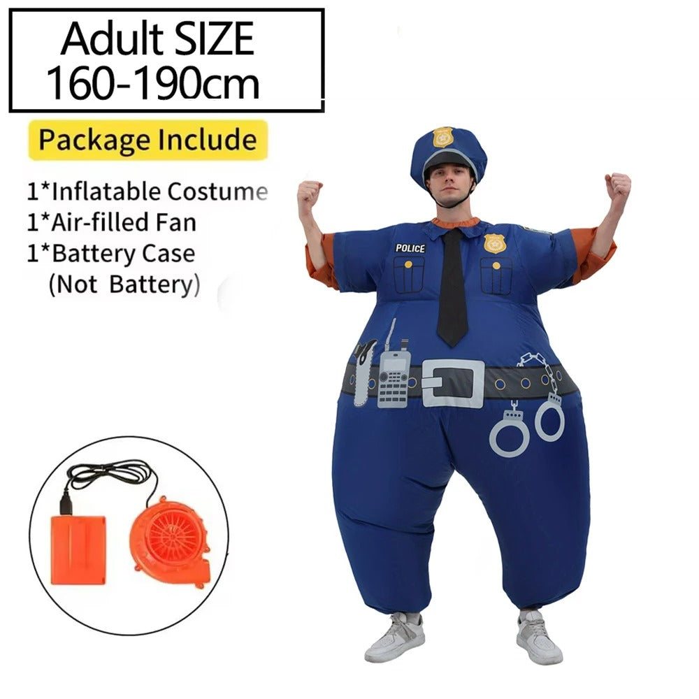 Inflatable Police Officer Costume – Funny Adult Halloween Outfit