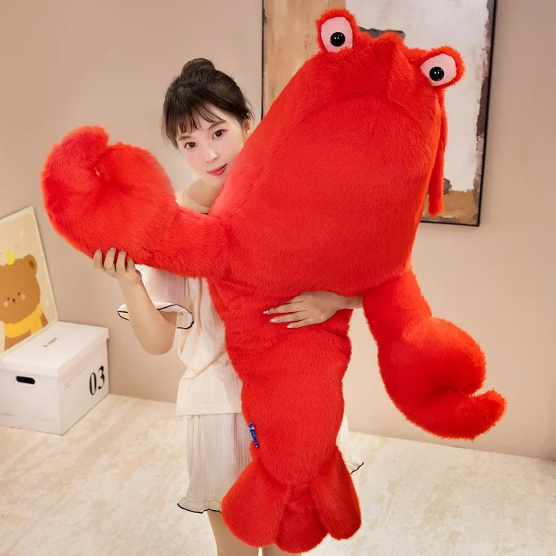 Red Lobster Plush Pillow – Soft Marine Animal Stuffed Toy