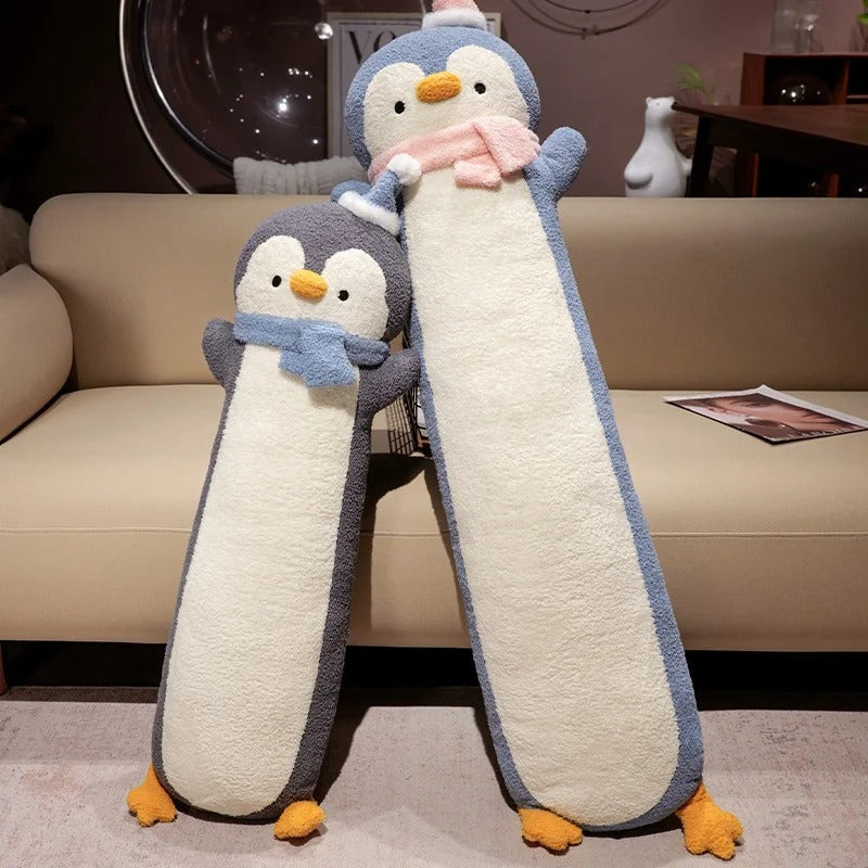 Cute Long Penguin Plush Pillow – Soft Cuddly Cartoon Penguin