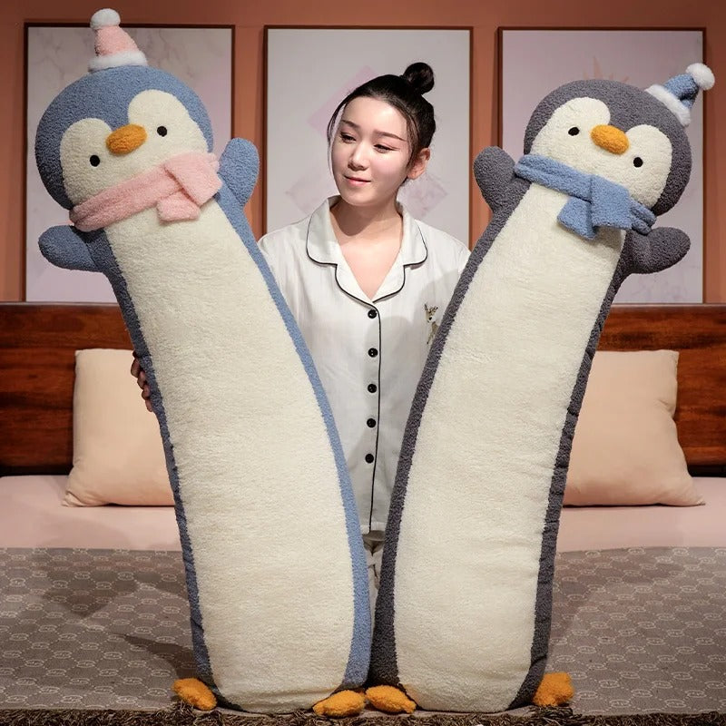 Cute Long Penguin Plush Pillow – Soft Cuddly Cartoon Penguin