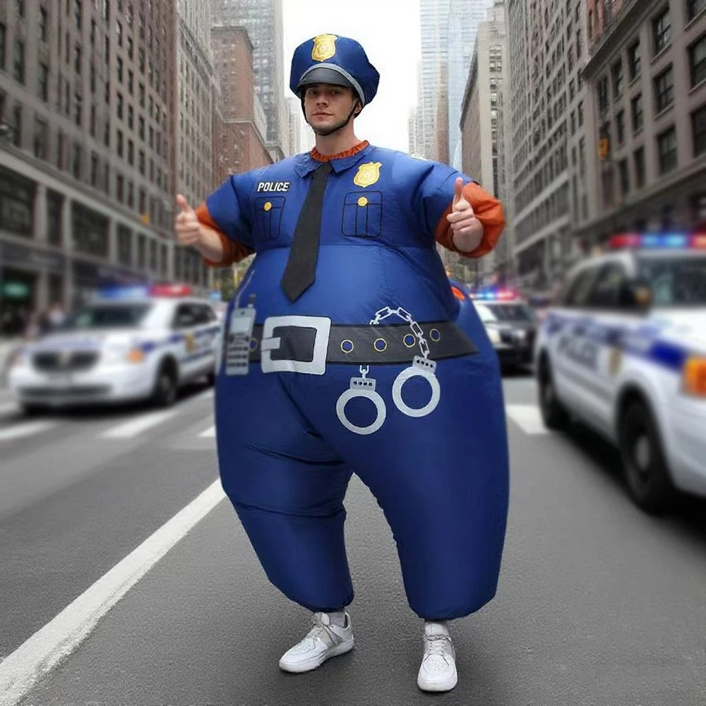 Inflatable Police Officer Costume – Funny Adult Halloween Outfit