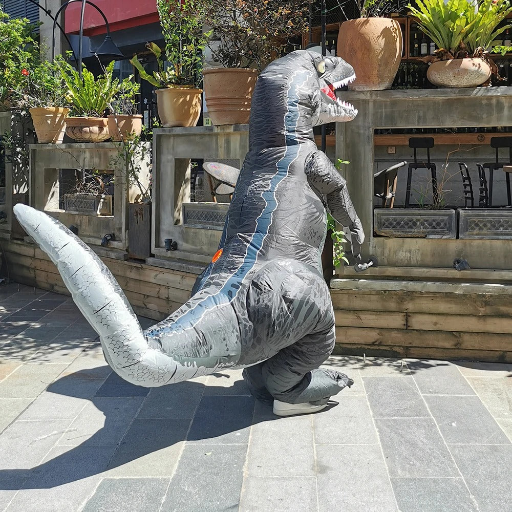Inflatable T-Rex Dinosaur Costume – Dark Grey Dinosaur Outfit