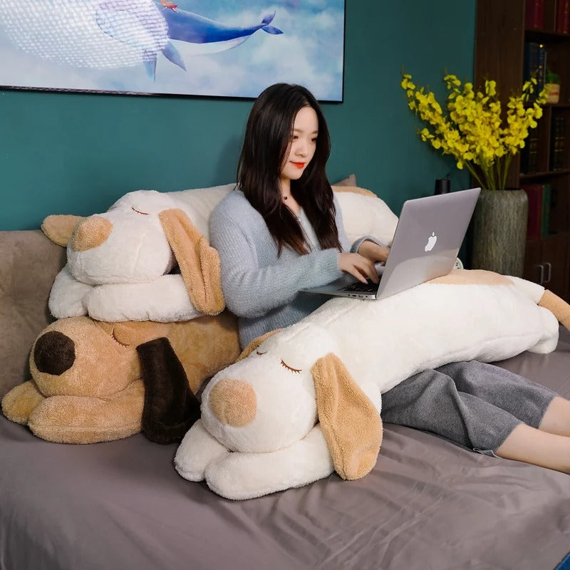 Long Soft Down Cotton Dog Plush Pillow