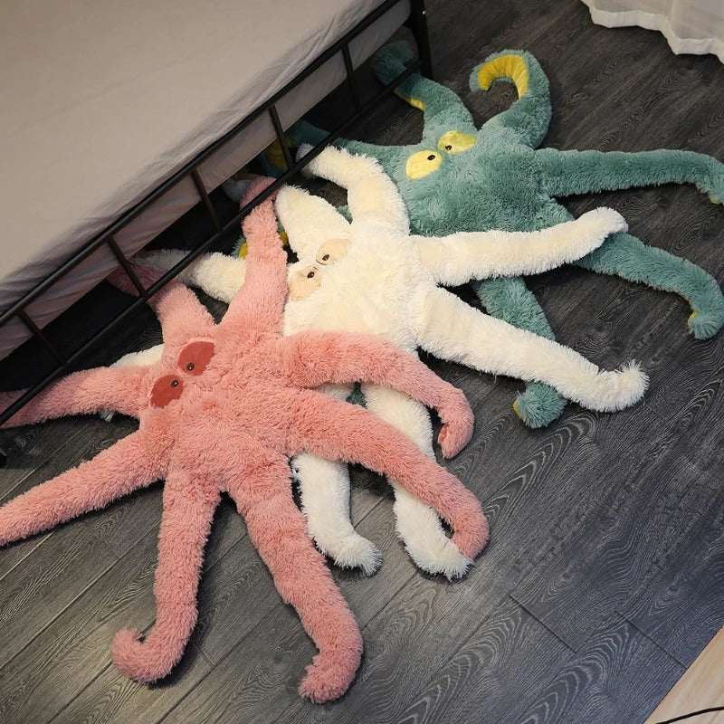 Huge Octopus Monster Plush Bed & Floor Mat – Green, White & Pink