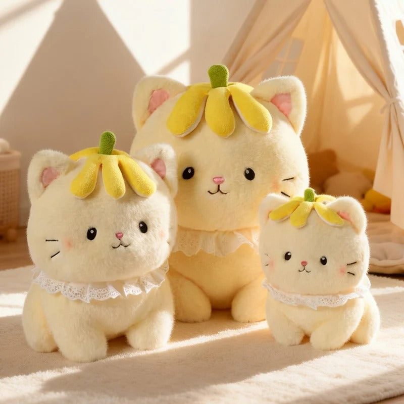 Kawaii Banana Cat Plush – Cute Soft Stuffed Animal
