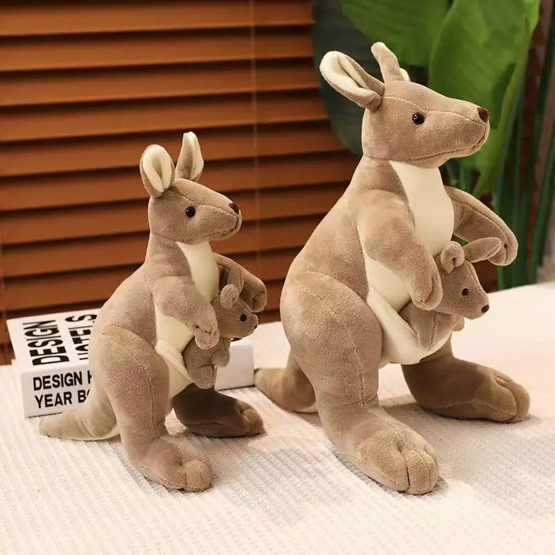 Mother and Baby Kangaroo Plush Toy – Cute Stuffed Animal with Joey