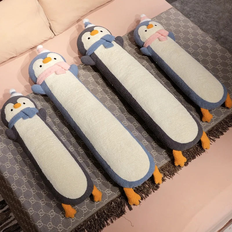 Cute Long Penguin Plush Pillow – Soft Cuddly Cartoon Penguin