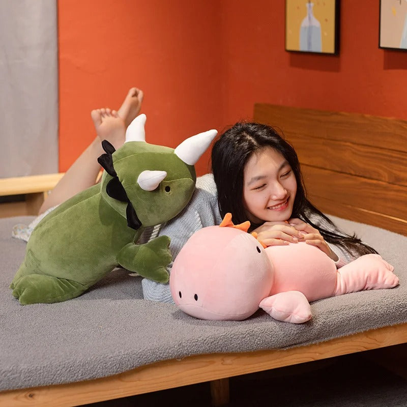 Cute Dinosaur Plush Pillow – Soft Dino Stuffed Animal, Adorable Long Dinosaur Cushion