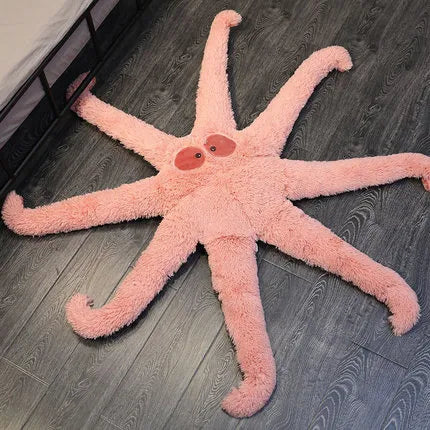 Huge Octopus Monster Plush Bed & Floor Mat – Green, White & Pink