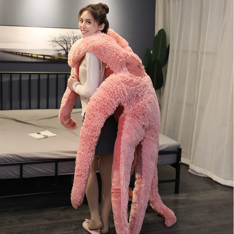 Huge Octopus Monster Plush Bed & Floor Mat – Green, White & Pink